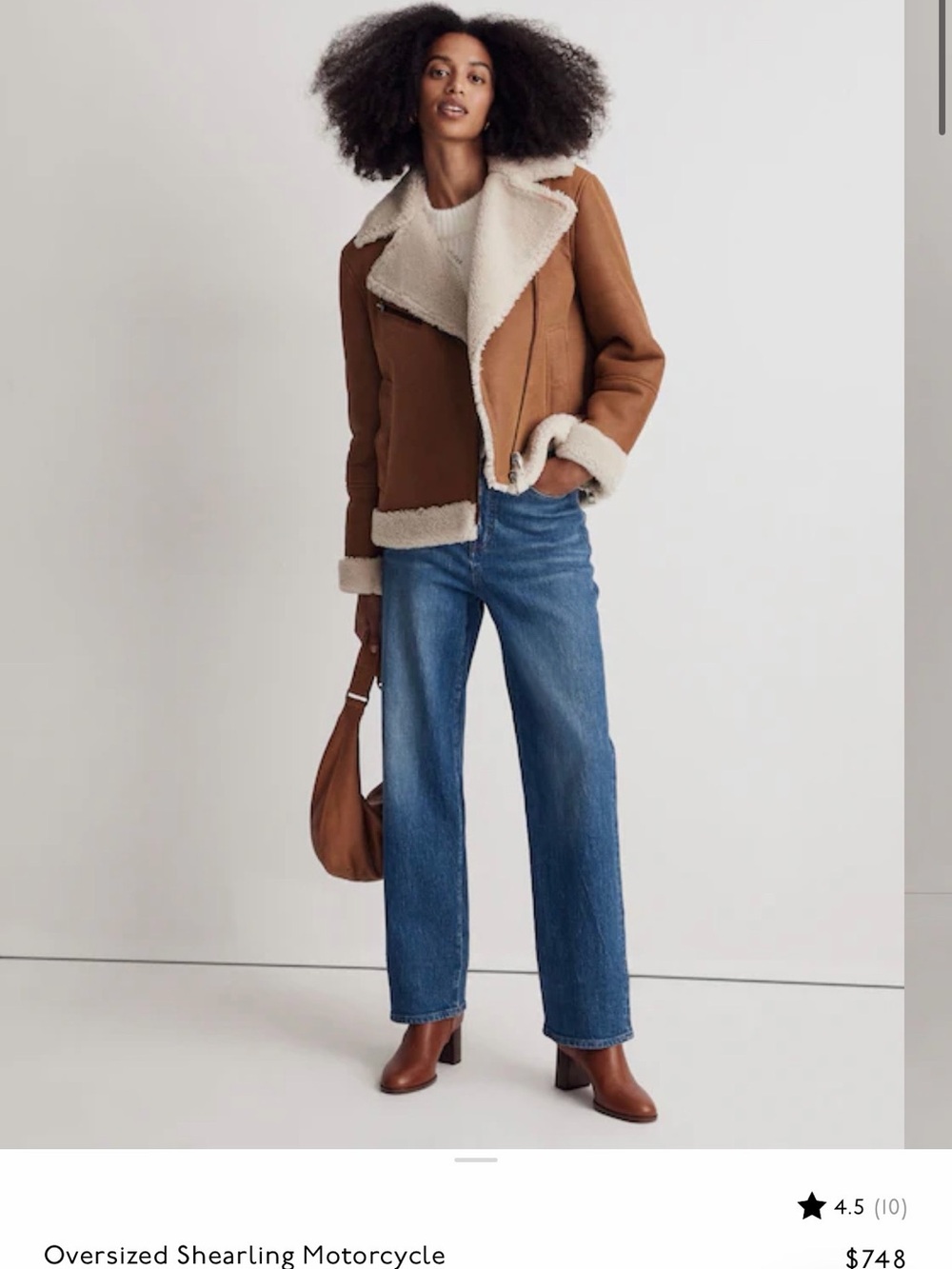 Madewell Oversized Shearling Motorcycle Jacket